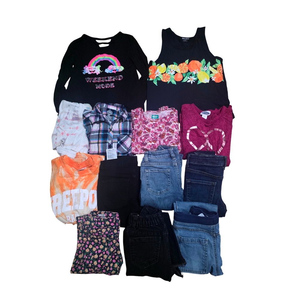 Lot Bundle Of Girls Mixed‎ Brand Casual Clothing 13pc ALLSEASON Size 6-7